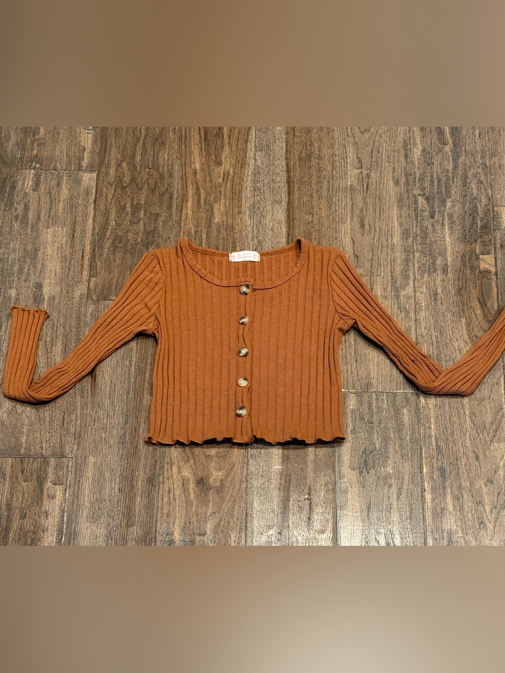 Women’s size XS Altar’d State knit button ribbed copper long sleeve